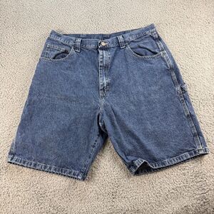 Wrangler Carpenter Jean Shorts Mens 36 (Tag 38) Blue 9" Inseam 100% Cotton
